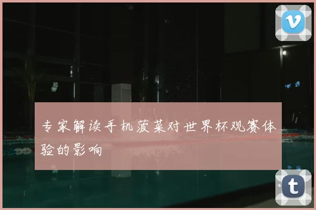 专家解读手机菠菜对世界杯观赛体验的影响